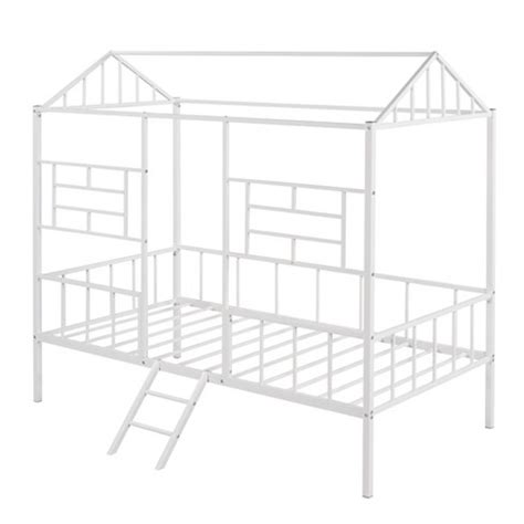 target metal house frame|Twin Size Metal House Bed Frame With Slatted Support .